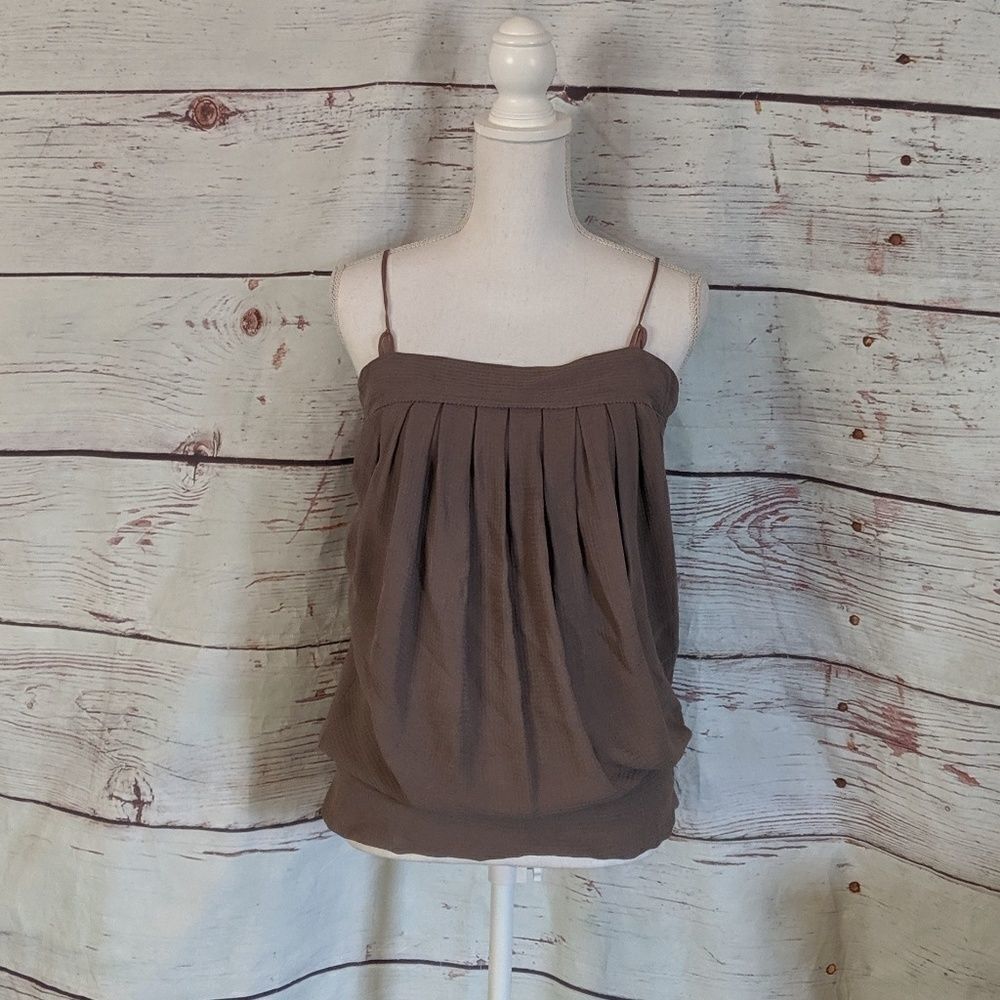 IRO Silk Sleeveless Pleated Top with Tie Back  SzM